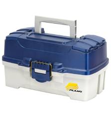 PLANO TWO-TRAY TACKLE BOX BLUE METALIC/OFF-WHITE