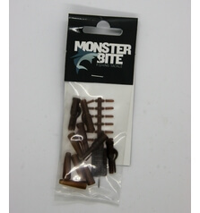 MONSTER BITE LEAD CLIP HEAVY DUTY+BOLT+TAIL RUBBER BROWN