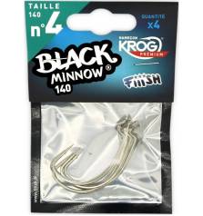 FIIISH BLACK MINNOW KROG VMC HOOKS No.4 4pcs