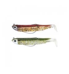 FIIISH BLACK MINNOW DOUBLE COMBO SHORE 70mm 3G #WINE GLITTER/KAKI PAILETTE