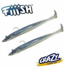 FIIISH CRAZY PADDLE TAIL 2X COMBOS SHORE 120MM 7G #ELECTRIC BLUE