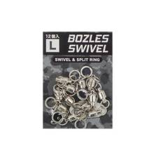 BOZLES BALL BEARING SWIVEL 213lb & SPLIT RING COMBO 12pcs