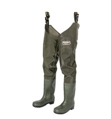 SNOWBEE GRANITE PVC THIGH WADERS CLEATED SOLE