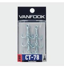 VANFOOK CT-78 5X STRONG PREMIUM SILVER TREBLE HOOK