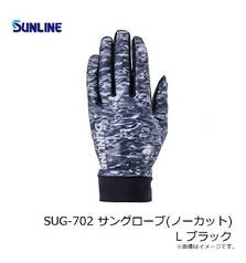 SUNLINE SUG-702 UV BREATHABLE FISHING GLOVES BLACK
