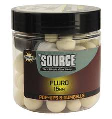 DYNAMITE BAITS THE SOURCE WHITE POP UPS DUMBLERS 15mm