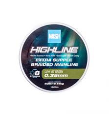 NASH HIGHLINE EXTRA SUPPLE BRAIDED MAINLINE GREEN 0.18MM 600M