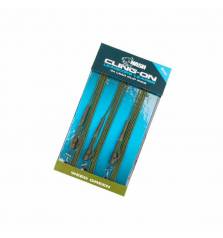 NASH LEADCORE LEADER LEAD CLIP RIGS 3pcs WEED GREEN