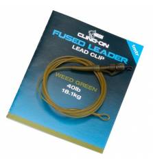 NASH FUSED LEADER LEAD CLIP QUICK CHANGE WEED GREEN 40lb