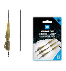 NASH CLING ON LEADCORE LEAD CLIP LEADER 45LB 75CM