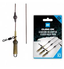 NASH CLING ON LEADCORE LEADER HELI 40LB 75CM
