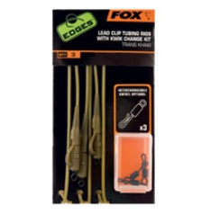 FOX LEAD CLIP TUBING RIGS WHIT KWIK CHANGE KIT-TRANS KHAKI