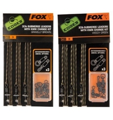 FOX SUBMERGE LEADERS WITH KWIK CHANGE KIT 30lb WEEDY GREEN