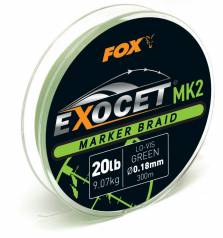 FOX EXOCET MK2 MARKER BRAID 20lb 0.18mm 300m GREEN