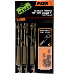 FOX LEADCORE HELI RIGS WITH KWIK CHANGE KIT GRAVELLY BROWN