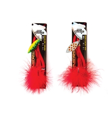 FOX RAGE PIKE SPINEERS SIZE5 7.82g silver red feather