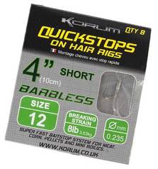 KORUM QUICK STOPS ON HAIR RIGS 10CM BARBLESS