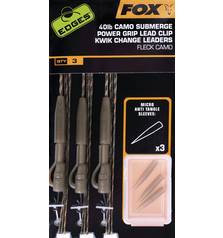 FOX 30lb CAMO SUBMERGE POWER LEAD CLIP KWIK CHANGE CAMO