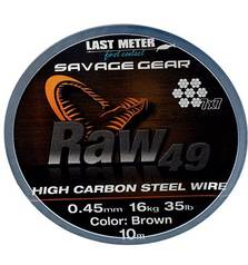 SAVAGE GEAR RAW49 0.54mm 23kg UNCOATED BROWN 10m