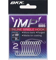 BKK INLINE SINGLE HOOK IMP8005 pack of 10