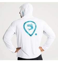 ADVENTER & FISHING UV HOODIE WHITE & BLUEFIN