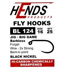 HENDS FLY HOOKS BL124 BARBLESS