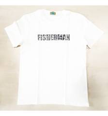 FISHERMAN COTTON T-SHIRT LOGO WHITE #L