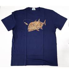 FISHERMAN GT TATOO T-SHIRT NAVY/GOLD