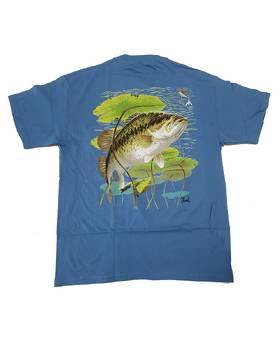 FISHING T-SHIRT BLUE BASS