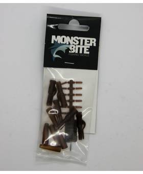 MONSTER BITE LEAD CLIP HEAVY DUTY+BOLT+TAIL RUBBER BROWN