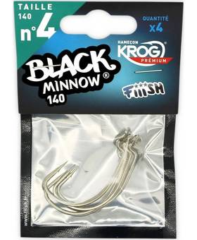 FIIISH BLACK MINNOW KROG VMC HOOKS No.4 4pcs