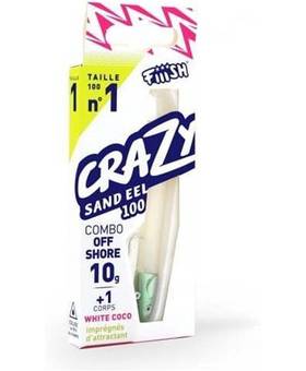 FIIISH CRAZY SANDEEL COMBO OFFSHORE 100mm 10g #White Coco