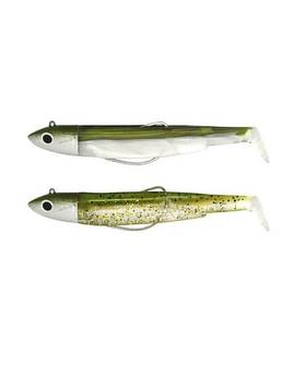 FIIISH BLACK MINNOW DOUBLE COMBO OFFSHORE 70mm 6g #KAKI/KAKI PEARL