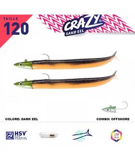 FIIISH CRAZY SANDEEL TWO COMBOS OFFSHORE 120mm 15g #DARK EEL