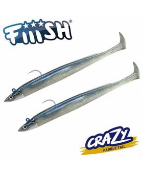FIIISH CRAZY PADDLE TAIL 2X COMBOS SHORE 120MM 7G #ELECTRIC BLUE