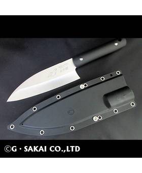G * SAKAI SB-4 RUST FREE DEBA KNIFE SINGLE EDGED BLACK