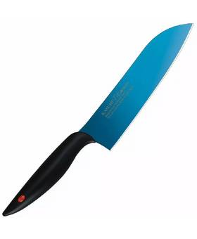 KASUMI TITANIUM COATING MADE IN JAPAN VANADIUM STEEL SANTOKU KNIFE 18cm