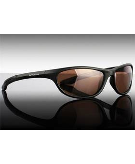 WYCHWOOD BLACK WRAP AROUND POLARISED SUNGLASSES / AMBER LENS