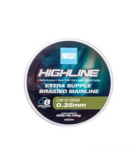 NASH HIGHLINE EXTRA SUPPLE BRAIDED MAINLINE GREEN 0.18MM 600M