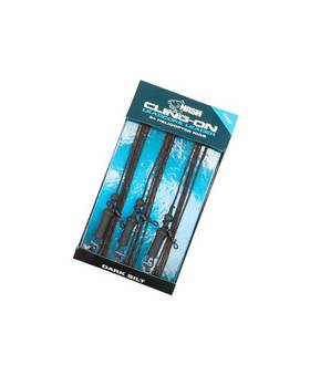 NASH LEADCORE LEADER HELI CLIP RIGS 3pcs DARK SILT
