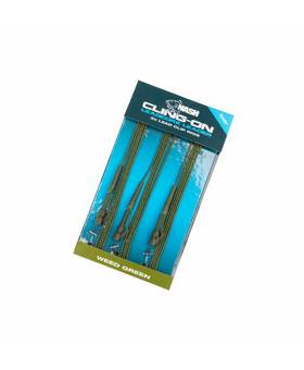 NASH LEADCORE LEADER LEAD CLIP RIGS 3pcs WEED GREEN