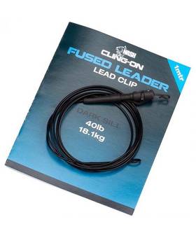 NASH FUSED LEADER LEAD CLIP QUICK CHANGE DARK SILT 40lb