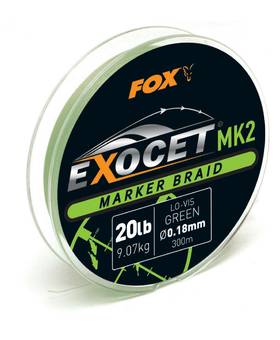 FOX EXOCET MK2 MARKER BRAID 20lb 0.18mm 300m GREEN