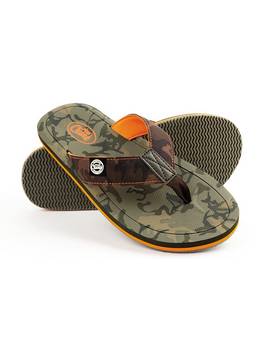fox chunk camo flip flops