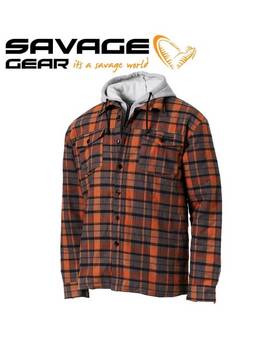 SAVAGE GEAR TWIN SHIRT JACKET L ORANGE/GREY