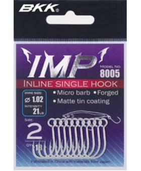 BKK INLINE SINGLE HOOK IMP8005 pack of 10