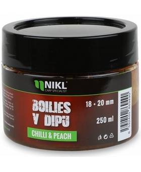 NIKL BOILIES IN DIP CHILLI PEACH 18+20mm 250g