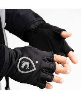 ADVENTER & FISHING FISHING GLOVES SHORT BLACK-THERMO