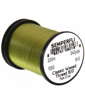 SEMPERFLI WAXED THREAD 8/0 #PALE OLIVE