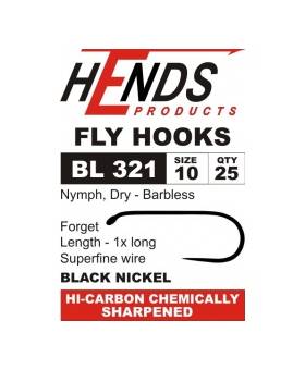 HENDS FLY HOOKS BL321 BARBLESS
